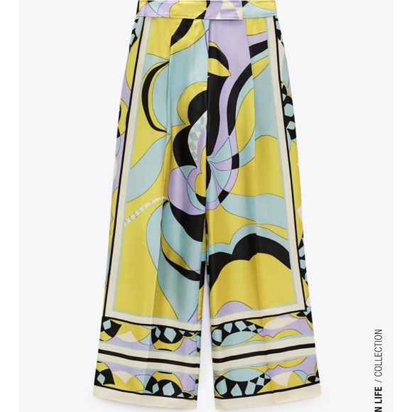 ZARA 2 Piece Printed Shirt XS And Wide Leg Pants M - Picture 5 of 5